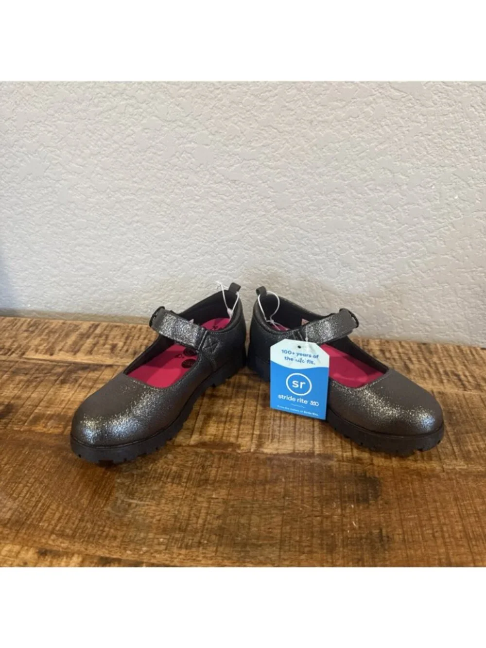 Stride Rite Little Kid Wednesday Gray Sparkle Mary Jane Shoes Sz 12 M NIB Pewter